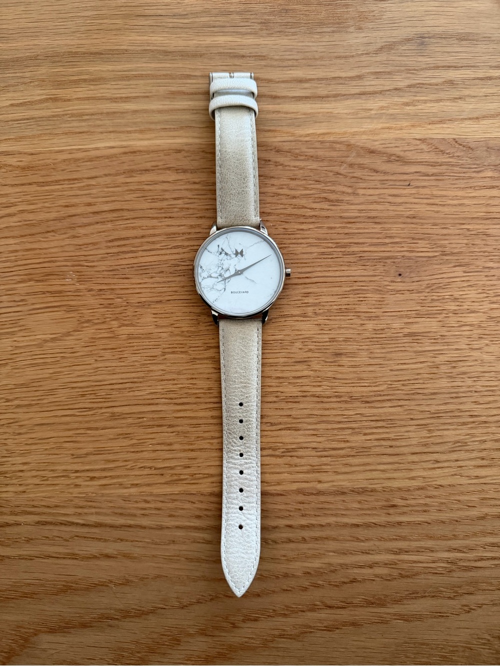 MVMT women’s boulevard crescent marble genuine leather 38mm watch